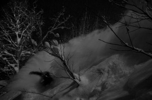 Night riding in Niseko